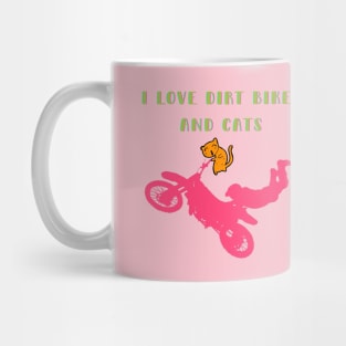 I LOVE MOTOCROSS DIRT BIKES AND CATS Mug